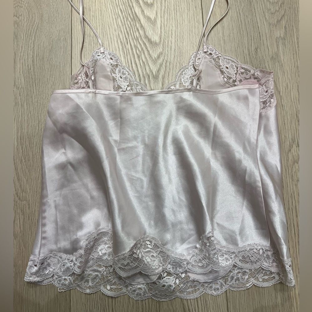 Victoria’s Secret pink silk lace sleep top size medium women’s - Picture 4 of 4
